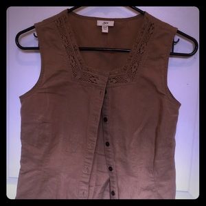 Linen tan / light brown J Jill button down